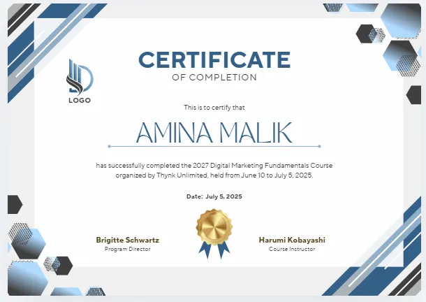 Certificate of Completion