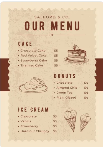 Desert Menu